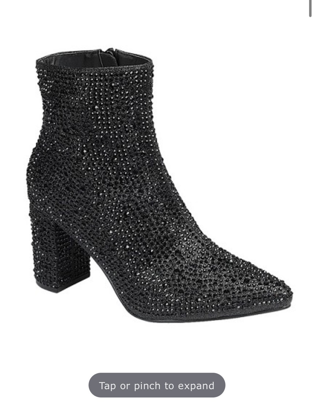 Betsey Johnson Black Crystal Embellished Block Heel Ankle Boot